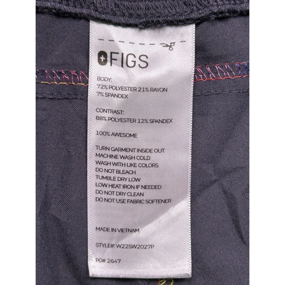 FIGS Jogger Scrub Pants Polyester Rayon Spandex Graphite Gray L/P Womens